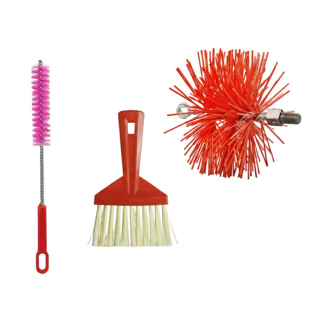 BARETTO Kit Ricambio Accessori Pulizia Canna Fumaria | Scovolo in NYLON - Attacco M12 | Scopetta e Spazzolina Multiuso | per Stufa Camino Caldaia