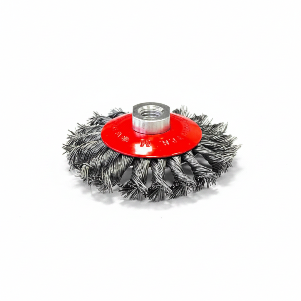 Spazzola conica ritorta per smerigliatrice M14