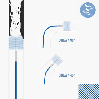 Sonda blu in acciaio 3-6 m per spazzole pulizia stufa pellet Ø80-100 mm - Baretto