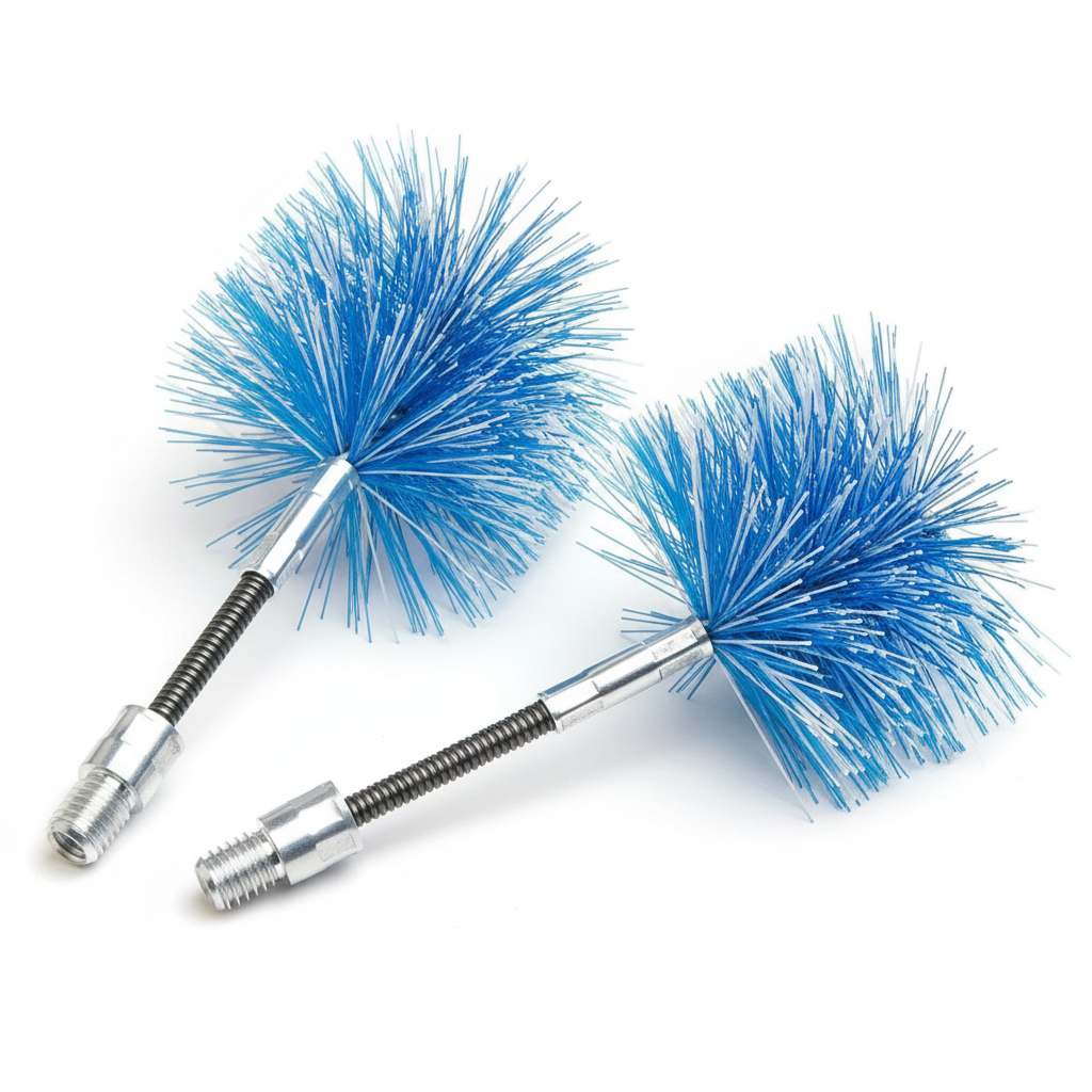 Set 2 spazzole di ricambio in nylon FLEX per stufa a pellet - Baretto Spazzole