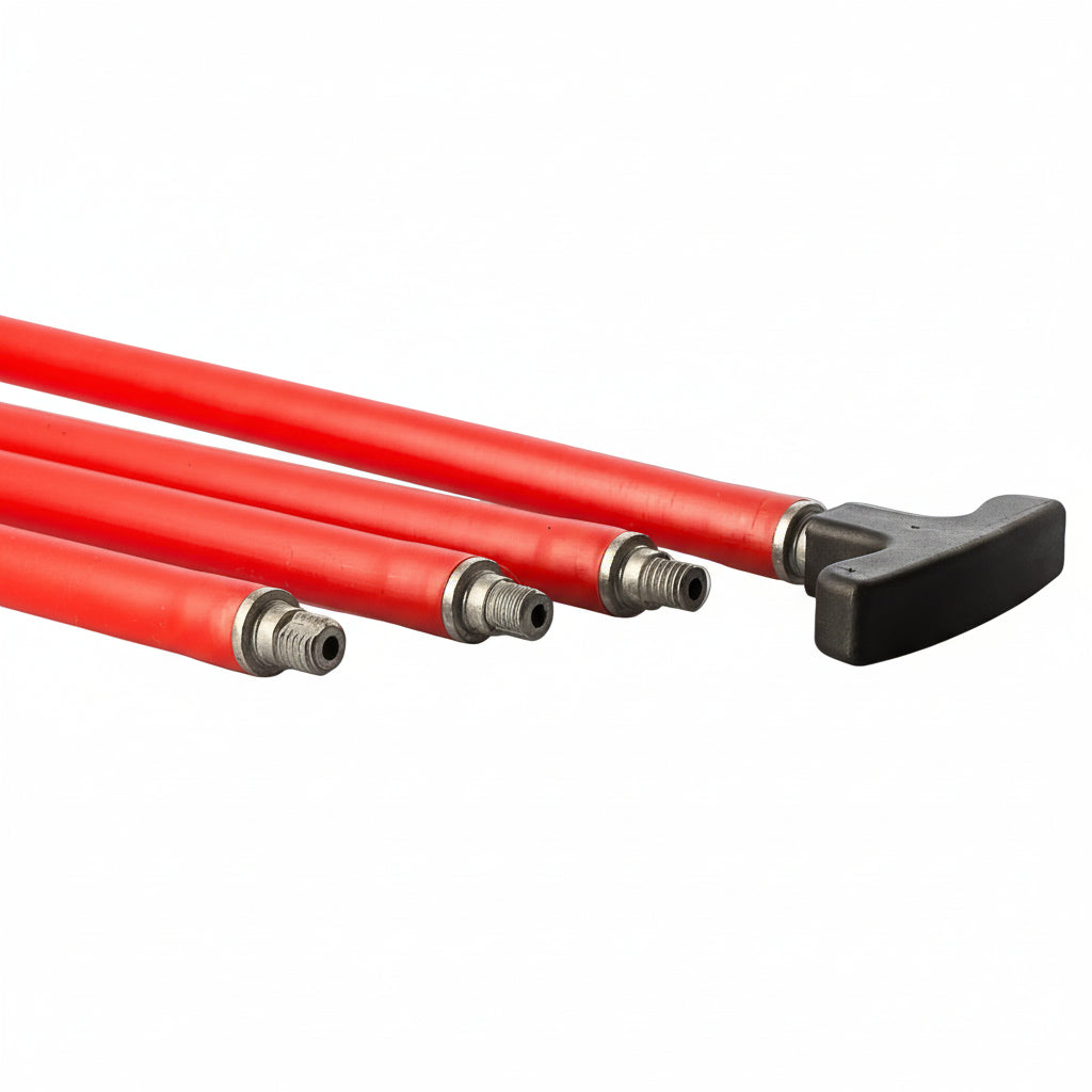 BARETTO Ricambio Aste per Kit Pulizia Canna Fumaria | 6/10 Aste Lineari da 1 m con Curvatura fino a 45° | Attacco M12
