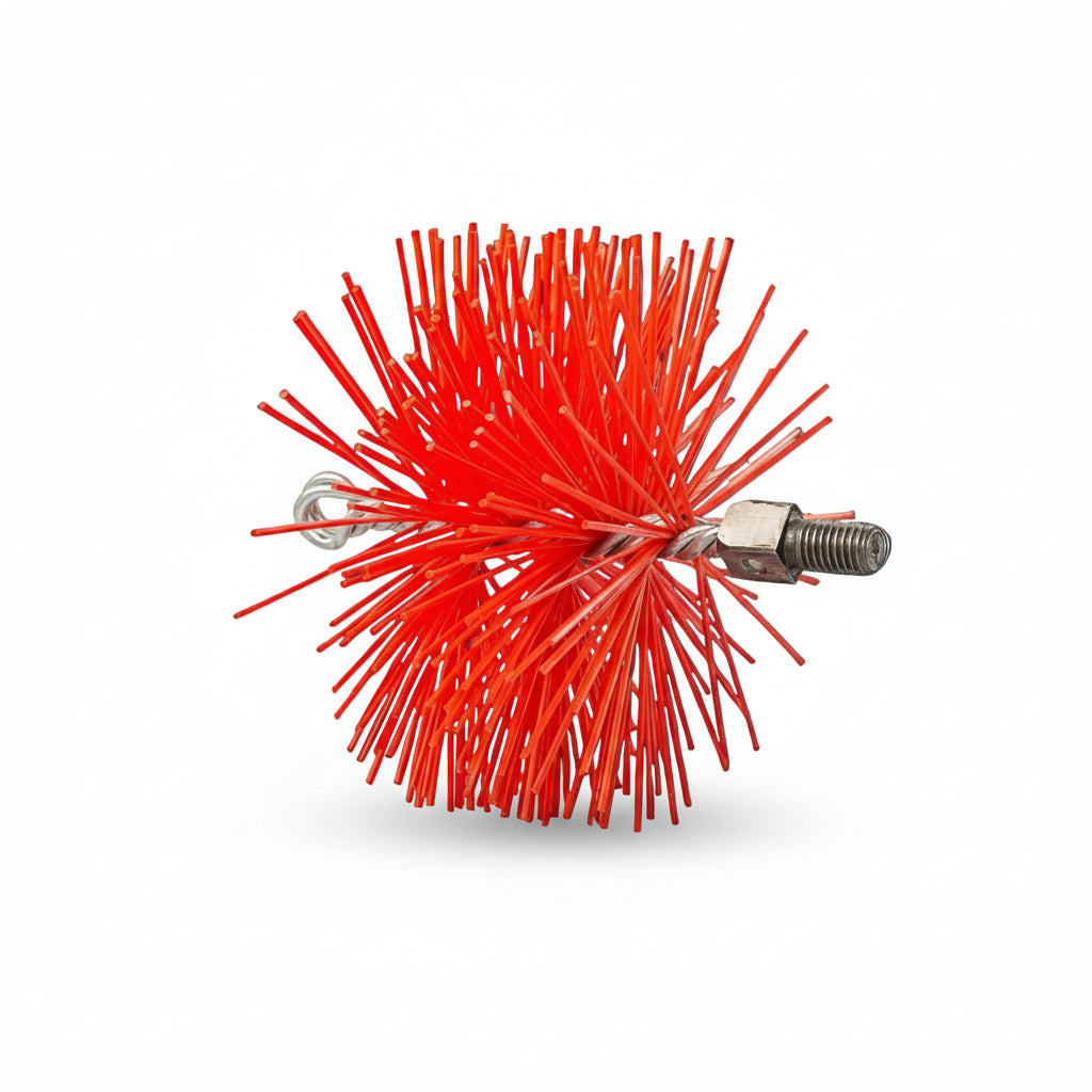 BARETTO Scovolo Canna Fumaria - Spazzola in NYLON - Attacco M12 - Pulizia Camino Stufa Caldaia