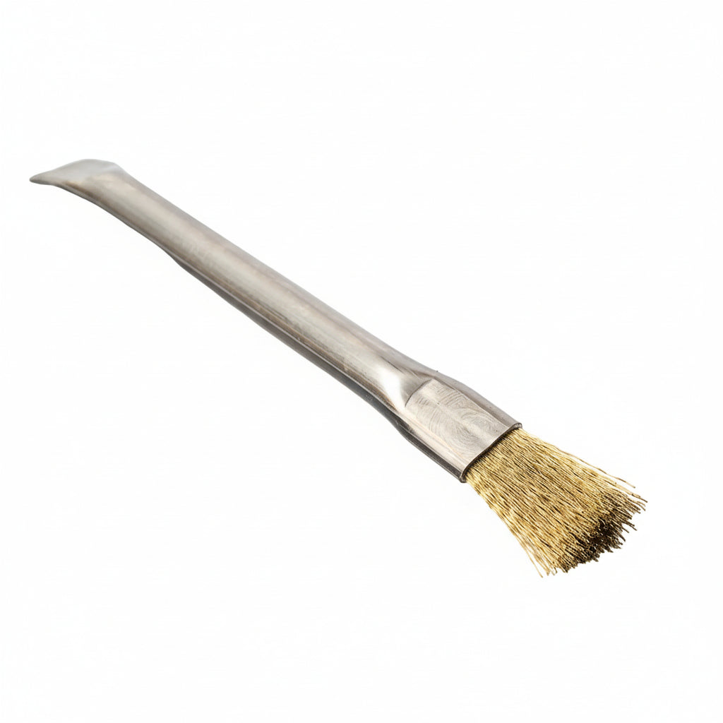 BARETTO Spazzola Raschietto Pulizia Braciere per Stufa a Pellet, Caldaia e Camino | Acciaio per Incrostazioni