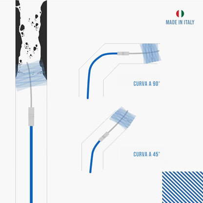 Kit pulizia stufa a pellet Baretto — scovoli flessibili in nylon e sonde componibili, attacco M12
