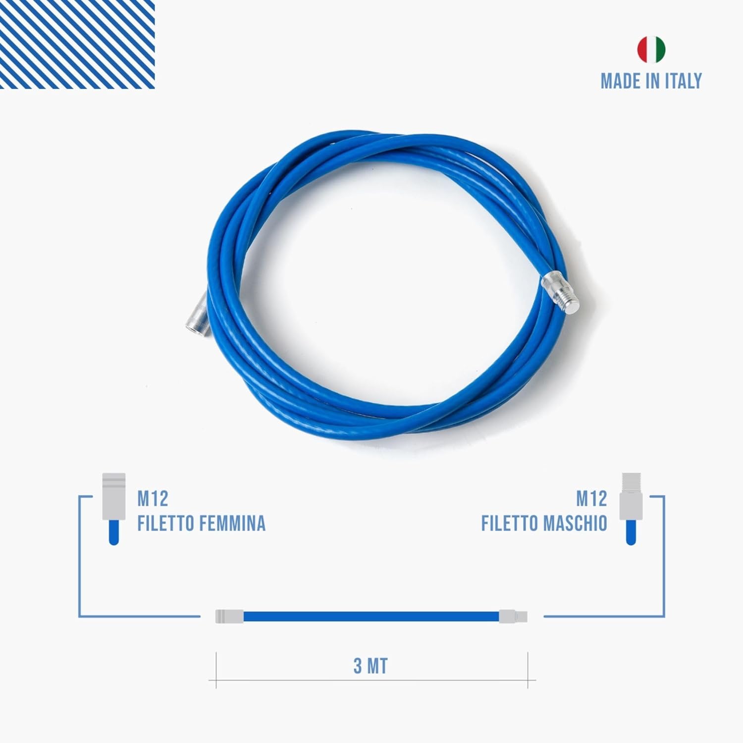 Kit pulizia stufa a pellet Baretto — scovoli flessibili in nylon e sonde componibili, attacco M12