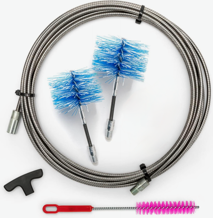 Kit Pulizia Stufa Pellet PRO Ø80-100 - Sonda INOX 9m - Baretto