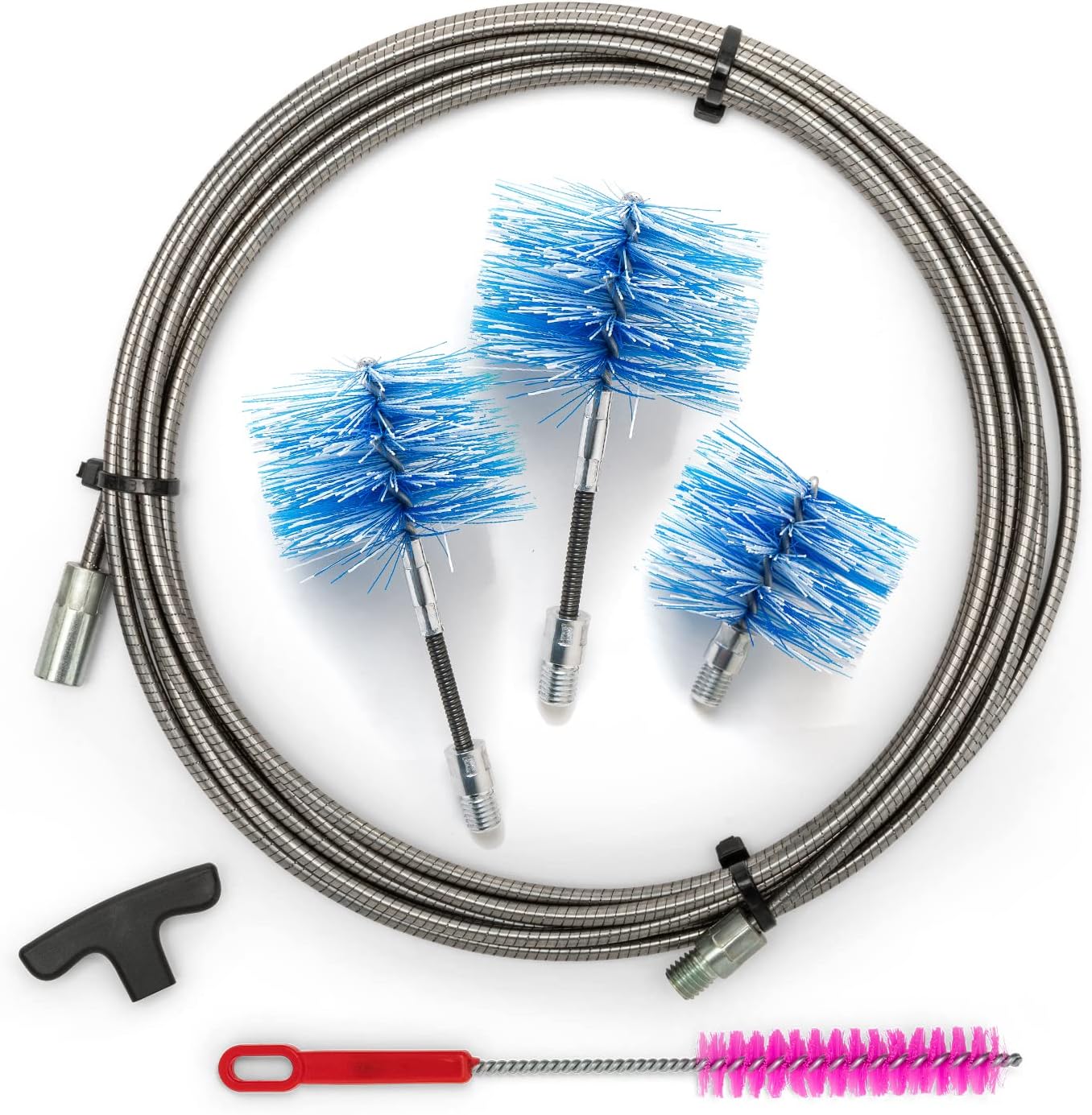 Kit Pulizia Stufa Pellet PRO Ø80-100-120 - Sonda INOX 9m - Baretto